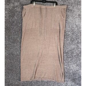 Barefoot‎ Dreams Cozy Chic Ultra Lite Maxi Skirt Womens 3X Beige Midi Beach Rock